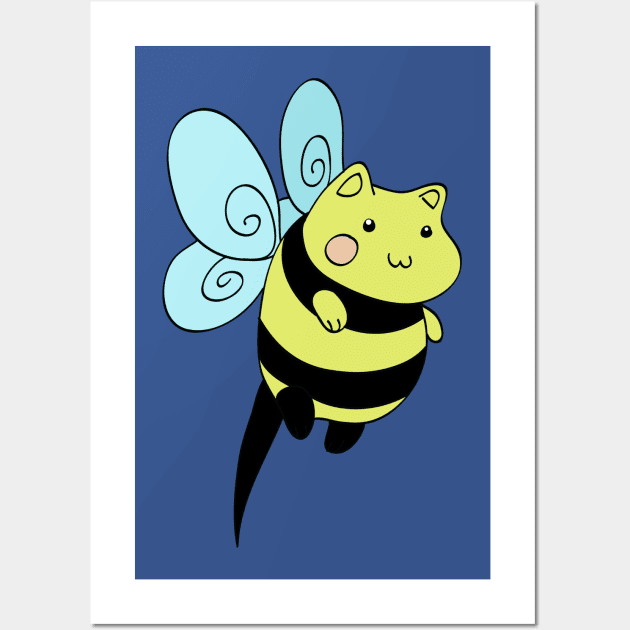 Cat Bumblebee Wall Art by saradaboru